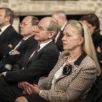 Interessierte Zuhörer: (von links) Erika und Richard Borek, Dr. Lothar Hagebölling und Jürgen Brinkmann, Vorstandsvorsitzender der Volksbank BraWo. Foto: Peter Sierigk