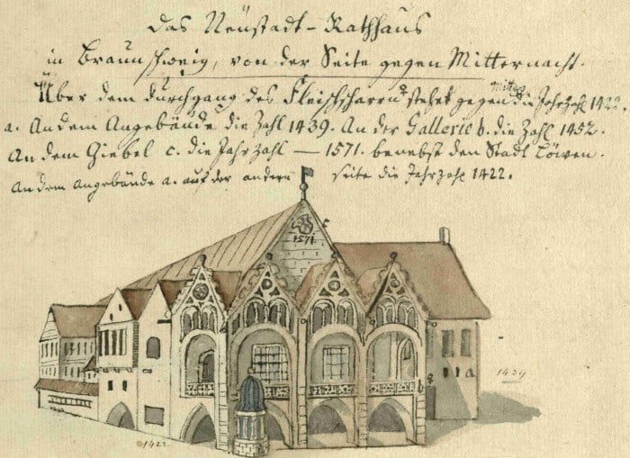 Neustadtrathaus, vor 1773 (Stadtarchiv Braunschweig)