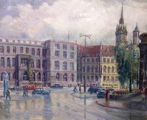 Gemälde der alten Staatsbank an der Dankwardstraße. Foto: BLSK