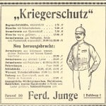 Läden boten alle möglichen warmen und wasserdichten Kleidungsstücke für die Soldaten an der Front an - und machten gute Geschäfte. Anzeige: Archiv E.-J. Zauner