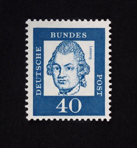 Gotthold Ephraim Lessing, Bedeutende Deutsche 1961, 40 Pfennig. Foto: Peter Sierigk