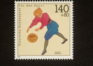 100 Jahre Basketball , 1991, 140 + 60 Pfennig, Repro: Peter Sierigk