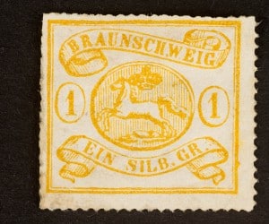 Eine der ersten Briefmarken des Herzogtums Braunschweig. Repro: Peter Sierigk
