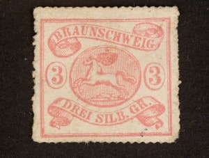 Eine der ersten Briefmarken des Herzogtums Braunschweig. Repro: Peter Sierigk