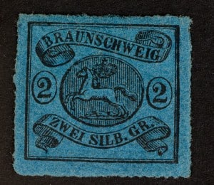 Eine der ersten Briefmarken des Herzogtums Braunschweig. Repro: Peter Sierigk