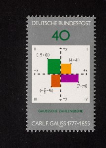 Carl Friedrich Gauß, 200. Geburtstag 1977, 40 Pfennig, Repro: Peter Sierigk