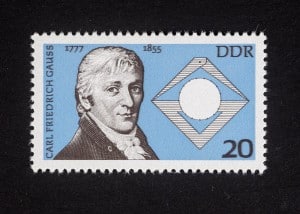 Carl Friedrich Gauß, 200. Geburtstag 1977 DDR, 20 Pfennig, Repro: Peter Sierigk