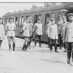 General von Emmich mit seinem Stab in Galizien. Foto: Historische Postkarte