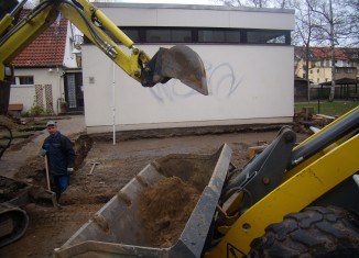 Bauarbeiten am Mütterzentrum haben begonnen. Foto: Mütterzentrum