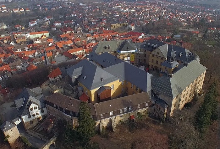 Luftaufnahme vom Großen Schloss Blankenburg. Foto: Knut Bussian