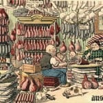 Karikatur über das Horten von Lebensmitteln, während die normale Bevölkerung hungerte. Foto: Stadtarchiv