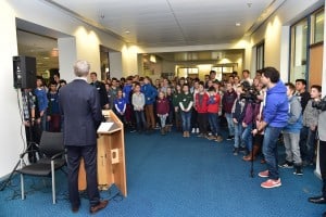 Begrüßung der Teilnehmer in der Kategorie „Schüler experimentieren“. Foto: Andreas Greiner-Napp