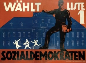 Das Wahlplakat der SPD in der Weimarer Republik zeigt den Braunschweigischen Landtag. Foto: Ausstellungskatalog