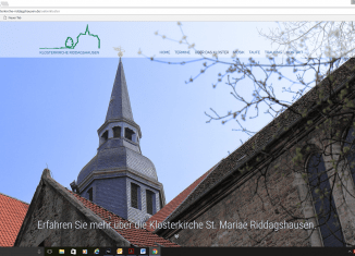 Internetseite der Klosterkirche Riddagshausen. Screenshot: meyermedia