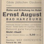 Max Ohrenstein betrieb in Bad Harzburg das Hotel „Ernst August“. Wie andere Hoteliers hatte er sich auf jüdische Gäste eingestellt, mit Postkarten und Zeitungsinseraten warb er für sein Angebot. Archiv: Markus Weber