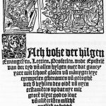 Titelseite des ältesten Braunschweiger Buchs „Dath boke der hilgen Ewangelien“. Ein Exemplar lagert ebenfalls in Wolfenbüttel. Foto: Ostwald