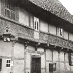 Dammstraße 1911: In dem Haus an der Dammstraße befand sich die jüdische Schule, im Hinterhaus die Synagoge. Foto: Stadtarchiv Hornburg