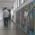Bunte Kunstwerke verschönern nun die Flure der IGS Querum. Foto: Meike Buck