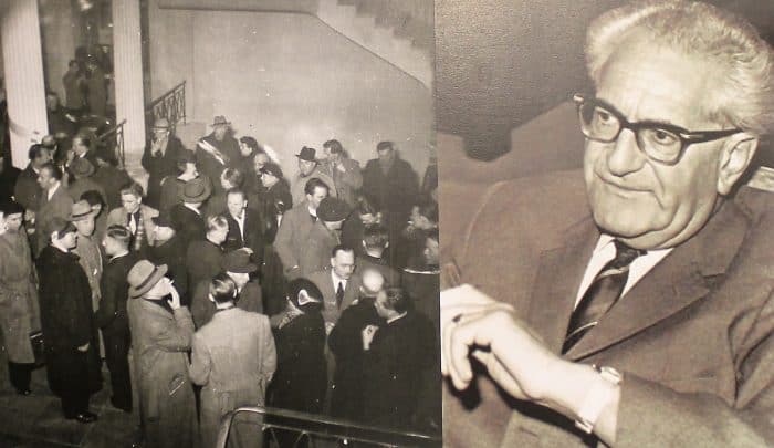 Der Remer-Prozess in Braunschweig sorgte für Aufsehen (links). Generalstaatsanwalt Fritz Bauer (rechts). Fotos: IBR