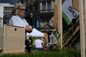 Der BUND informierte zum Thema "Eisspeicher". Foto: Meike Buck