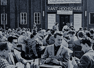 Streik wegen schlechter Studienbedingungen 1958. Foto: Screenshot, Stadtarchiv Braunschweig