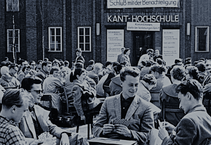 Streik wegen schlechter Studienbedingungen 1958. Foto: Screenshot, Stadtarchiv Braunschweig