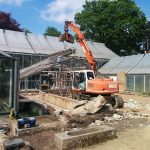 Abriss des alten Gewächshauses im Mai 2017. Foto: Botanischer Garten