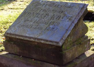 Der Grabstein von Konrad Koch auf dem St. Petri Friedhof. Foto: Thomas Ostwald