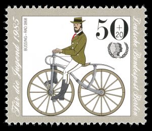 Büssings Fahrrad zierte 1985 eine Briefmarke der Deutschen Bundespost. Foto: Archiv