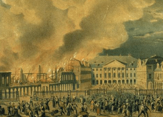 Schlossbrand 1830. Foto: Archiv Biegel