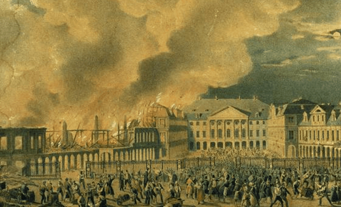 Schlossbrand 1830. Foto: Archiv Biegel