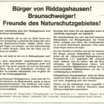 Die Zeitungsanzeige verdeutlicht die Motivation zur Gründung der Bürgerschaft Riddagshausen. Foto: Bürgerschaft