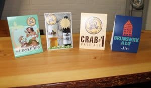 Vier Biersorten werden hergestellt: Südsee India Pale Ale, Gala Hell, Crab#1 Pale Ale und Brunswiek Alt. Foto: Der Löwe