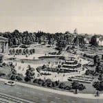 Entwurf des Schlossparks mit Portikus der Schlossfassade von Helge und Margret Bofinger. Foto: Archiv Bofinger