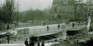 Die Ferdinandbrücke während der Bauzeit im Winter 1900/01. Foto: Stadtarchiv Braunschweig.