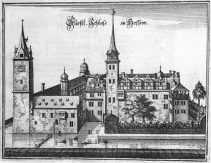 Schloss Hessen als Merian-Stich, um 1650. Foto IBR