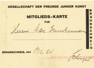 Foto: Mitgliedsausweis der „Gesellschaft der Freunde junger Kunst“ aus dem Jahr 1924. Foto: Schlossmuseum