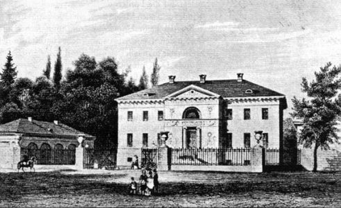 Stich der Villa Salve Hospes von L. Tacke (1823-1899). Repro: Der Löwe