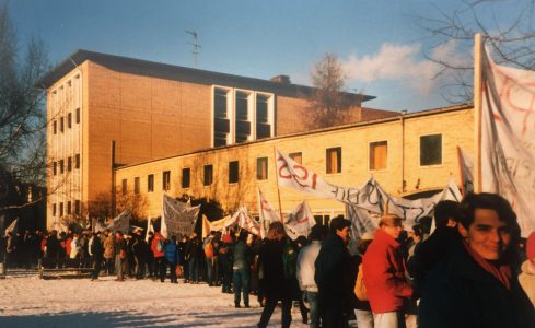 Ausgangspunkt war am 30. Januar 1987 der Schulhof der Ina-Seidel-Schule. Foto: Archiv Manfred Urnau