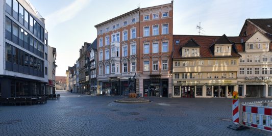 Normalerweise stark belebt: Fußgängerzone um den Ringerbrunnen. Foto: Andreas Greiner-Napp