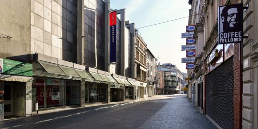 Wie ausgestorben: Schuhstraße. Foto: Andreas Greiner-Napp