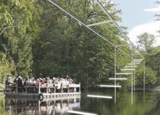 Die „Light Steps“ von Brigitte Kowanz werden Okerarm in Höhe des Steigenberger Hotels installiert. Visualisierung: Studio Kowanz