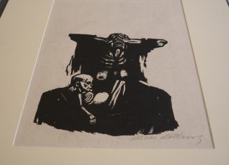 Angst, Käthe Kollwitz (1867-1945), Holzschnitt auf Papier