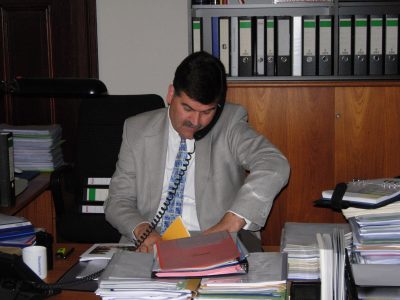 Ein Foto aus der Anfangszeit der Stiftung: Axel Richter bei der Arbeit. Foto: DBS