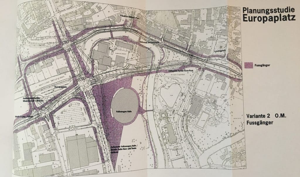 Dieser Plan zeigt die mögliche Fläche für Fußgänger nach entsprechender Umgestaltung. Foto: Der Löwe