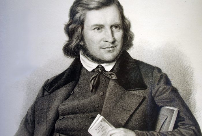 Hoffmann von Fallersleben, 1845. Foto: Hoffmann-von-Fallersleben-Museum im M2K, Stadt Wolfsburg