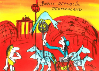 Aquarell „Bunte Republik Deutschland“ von Udo Lindenberg. Foto: Stiftung Prüsse