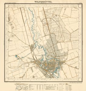 Kartenblatt Wolfenbüttel (15a) der TK10 HBS. Reproduktions-Maßstab ca. 1:24.000, Digitales Archiv der LGLN, Sign. HBS15a.