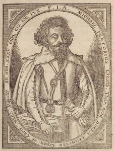 Michael Praetorius. Kupferstich von 1606.
