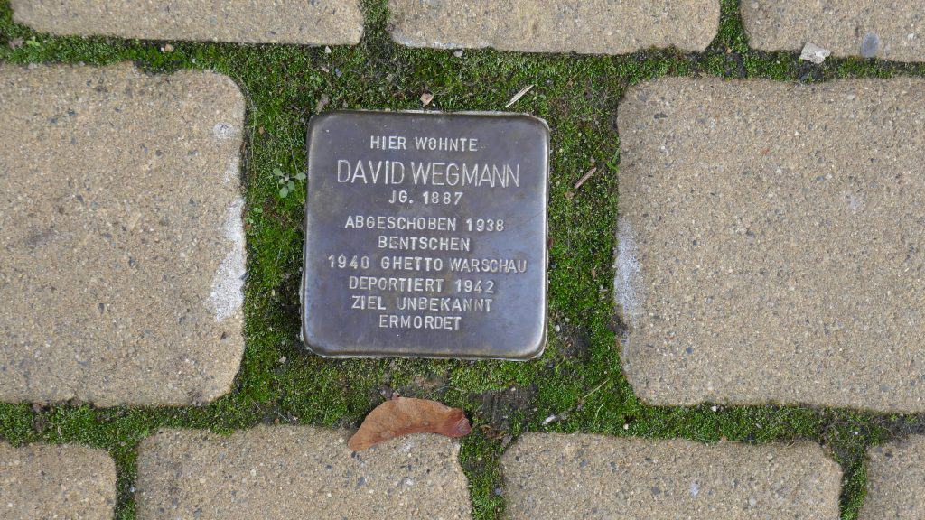 Stolperstein David Wegmann in Helmstedt. Foto: Jochen Weihmann